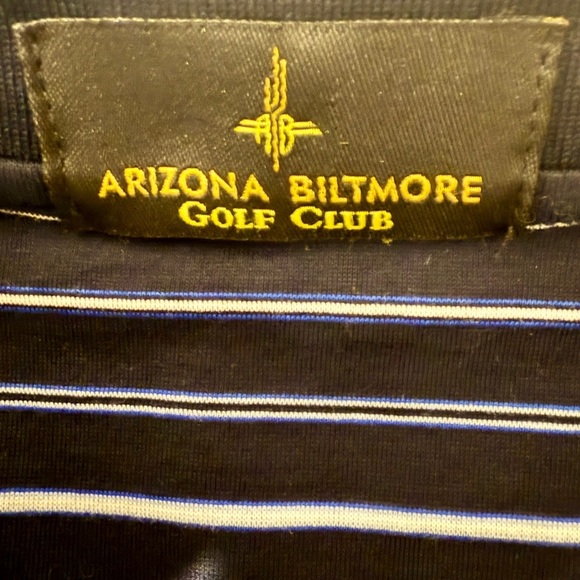Vintage Arizona Biltmore Golf Club Polo Shirt Men’s L Navy Stripe Cotton - Picture 9 of 10